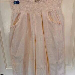 Nomad Cream Smocked Cropped Pants